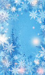 Wall Mural - new year's christmas background with snowflakes, bokeh. blank template for a christmas card