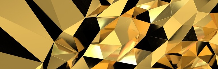 Aufkleber - gold polygon geometric abstract background