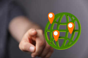 grass earth globe, 3d rendering