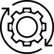 Sustainable development label line icon, vector illustration