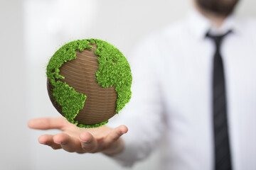 volumetric green recycling sign 3d digital