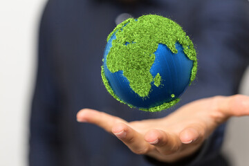 volumetric green recycling sign 3d digital