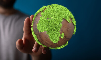 volumetric green recycling sign 3d digital