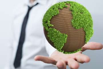 volumetric green recycling sign 3d digital