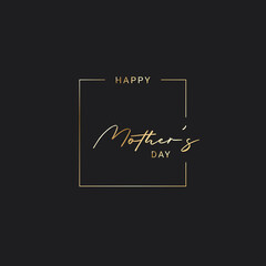 Wall Mural - Mothers day lettering logo in golden square