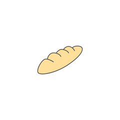 Sticker - Baguette, bakery icon symbol in color icon, isolated on white background