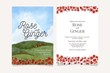 wedding invitation card with  nature landscape watercolor