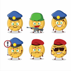 Sticker - A dedicated Police officer of dalgona candy king mascot design style