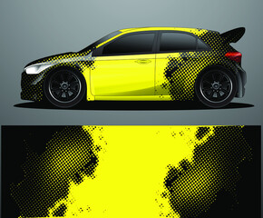 Rally car decal graphic wrap vector, abstract background