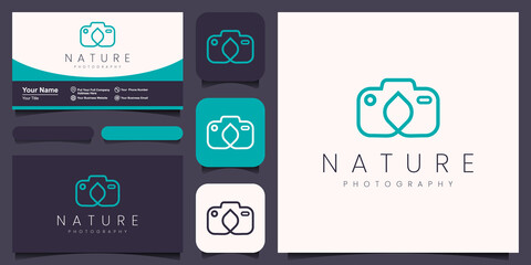 photography nature logo, design vector simple elegant modern style.