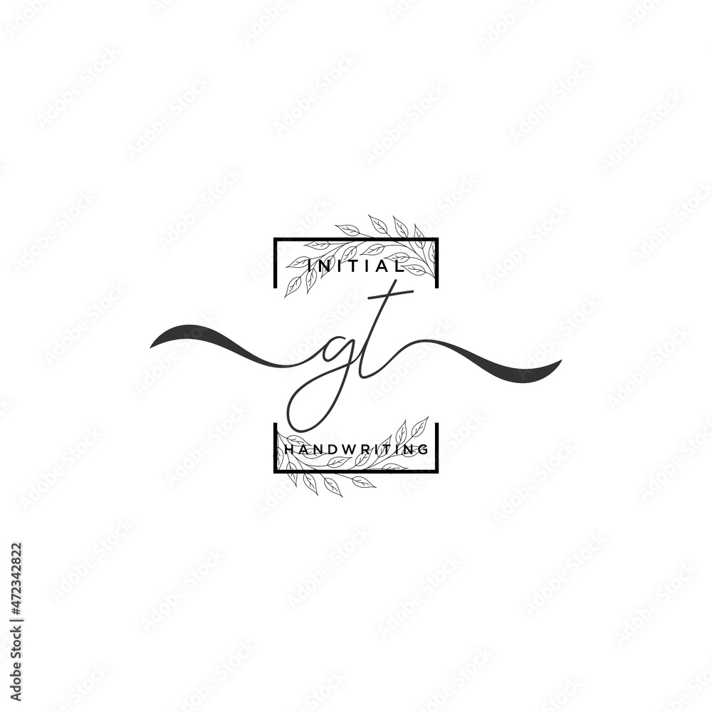 Initial Letter GT Signature Handwriting Template Logo Vector Stock ...