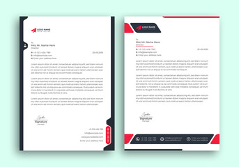 Wall Mural - Corporate Letterhead Template Design. With Two Types Of Different Designs And Vector illustrations. And One Colors Variations