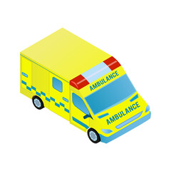 Sticker - Isometric Ambulance Car Composition