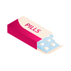 Sticker - Pills Pack Isometric Composition