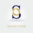 Modern Initial S Letter with Diamond Ring for Jewelry Accessories Business Logo Idea