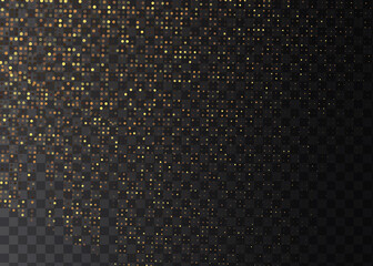 Wall Mural - Shining bokeh isolated on transparent background. Golden bokeh lights with glowing particles isolated. Christmas concept