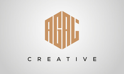 letters AGAL creative polygon hexagon logo victor template	