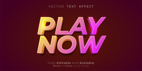 Sticker - Editable text effect - Play now text style concept