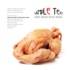 Poster - Roast Chicken on white background