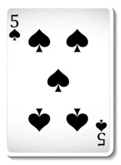 Wall Mural - Five of Spades Playing Card Isolated