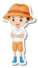 Sticker - Asian boy cartoon character sticker