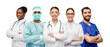 © Syda Productions - medicine, profession and healthcare concept - group of happy smiling doctors and nurse with stethoscopes over white background