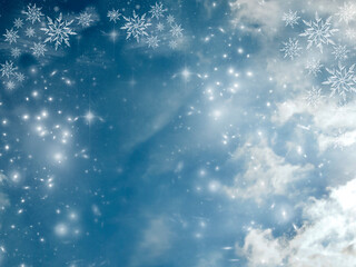 Wall Mural - winter abstract angelic mystic mystical magic magical religious spiritual blue and gray background w
