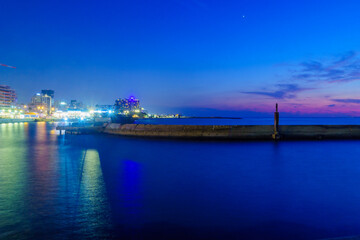 Wall Mural - Port compound, and the beach front skyline. Tel-Aviv