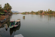 Along The River Mekong At Khone Island In Laos 