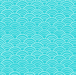 Sticker - Traditional japanese seigaiha ocean waves. Seamless Pattern for your design