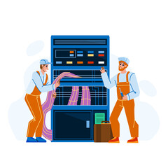 Wall Mural - server management and technician support vector. server management and technical maintenance making 