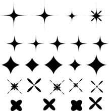 Four Point Star. Abstract Shape. Stars Of Brilliance, Radiance Of Cleanliness