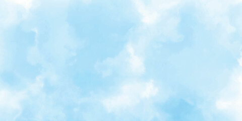abstract watercolour painting blue sky overcast above the cloud in panorama view beautiful cloudscape for background