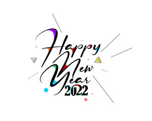 Happy New Year 2022 Text Typography Design Patter, Vector illustration.