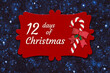 12 Days of Christmas holiday sign with night sky with stars