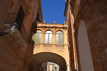 Wall Mural - Detail of a beautiful historical building in Trapani, Sicily