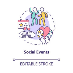 Wall Mural - social events concept icon. participation in society by parties, holidays. celebration with work tea