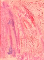 Wall Mural - Light pink watercolor background. Transparent lines and spots. Paint leaks and ombre effects. Abstract hand-painted image.