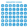 © lizavolk - Trendy flat design big Industry icons set on round buttons