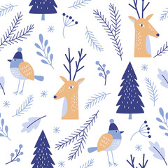 Wall Mural - seamless christmas and new year pattern	
