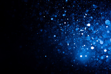 Wall Mural - abstract blue bokeh defocus glitter blur background.