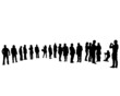 © Николай Григорьев - Big crowds people on street. Isolated silhouette on a white background