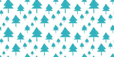 Wall Mural - Christmas Pattern - Christmas Trees  Background, Seamless