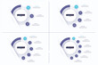 Set of circle infographic design vector templates. 3 4 5 6 options