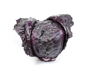 Wall Mural - Red cabbage isolated on white background.