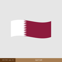 Wall Mural - Waving flag of Qatar vector illustration design template.