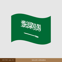 Wall Mural - Waving flag of Saudi Arabia vector illustration design template.