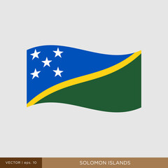 Wall Mural - Waving flag of Solomon Islands vector illustration design template.