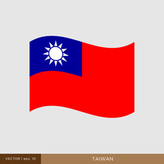 Wall Mural - Waving flag of Taiwan vector illustration design template.