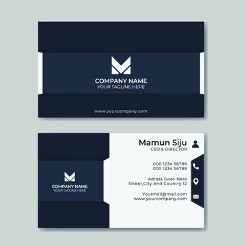 Modern clean business card or corporate visiting card design template